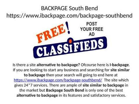 south bend backpage|backpage replacement.